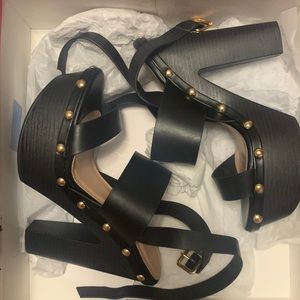 Womens Dress Sandals in Black, Size 8